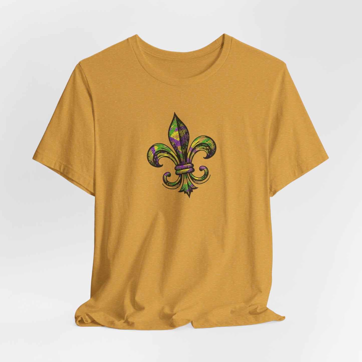 south-of-interstate-10-cajun-store-mardi-gras-fleur-de-lis-with-border-t-shirt-cajun-mardi-gras-t-shirt
