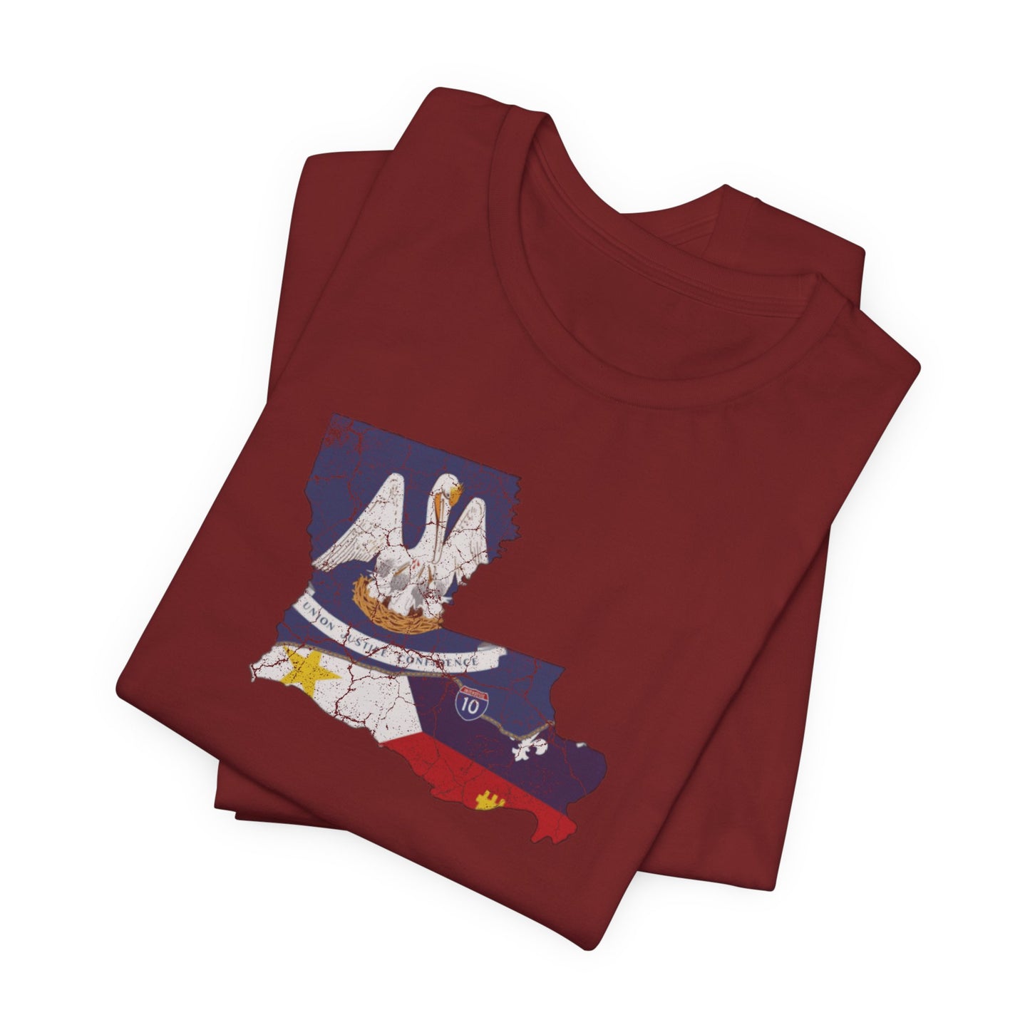 South of Interstate 10 Map Cajun Shirt
