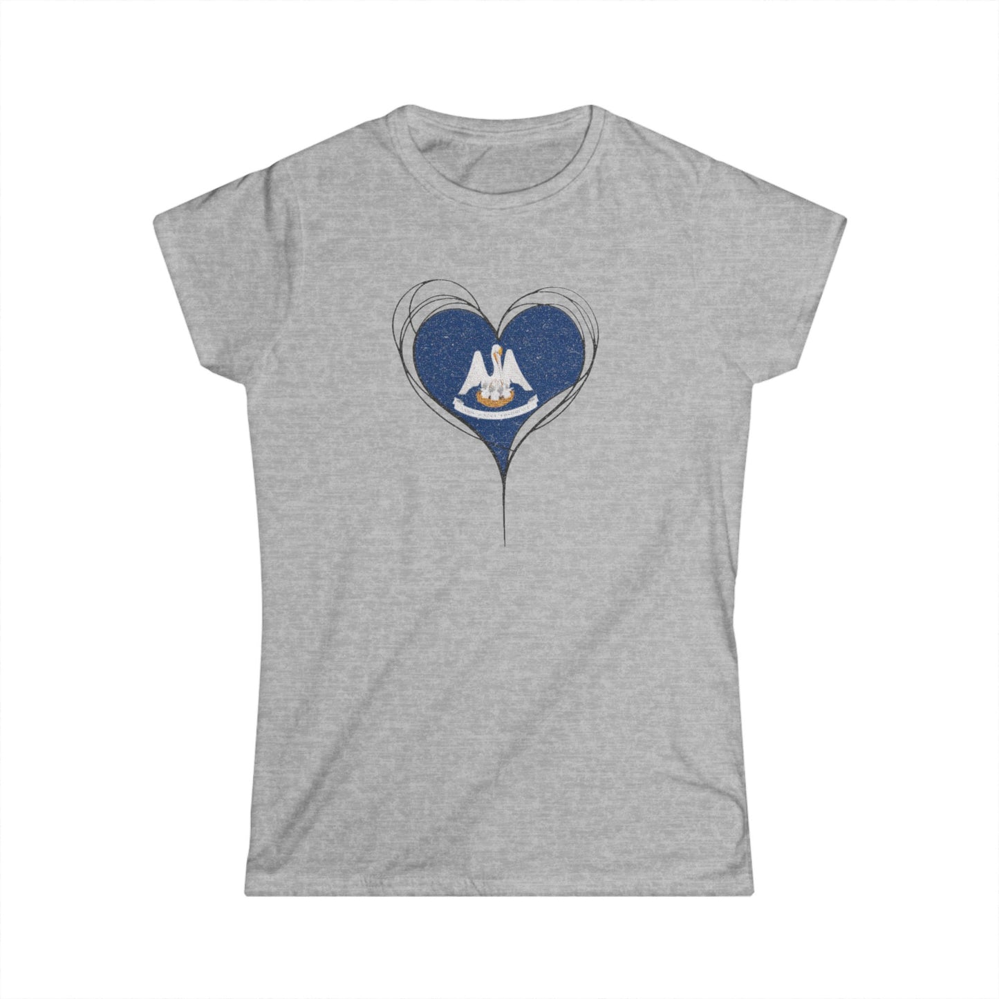 Women's Louisiana Heart T-Shirt