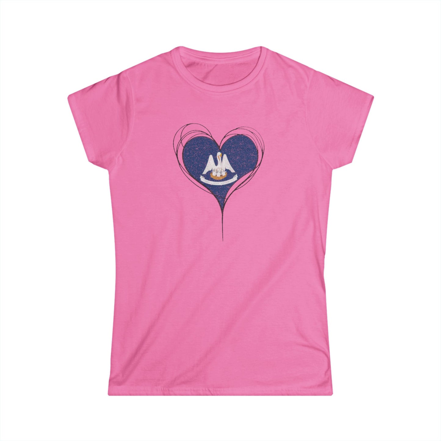 Women's Louisiana Heart T-Shirt