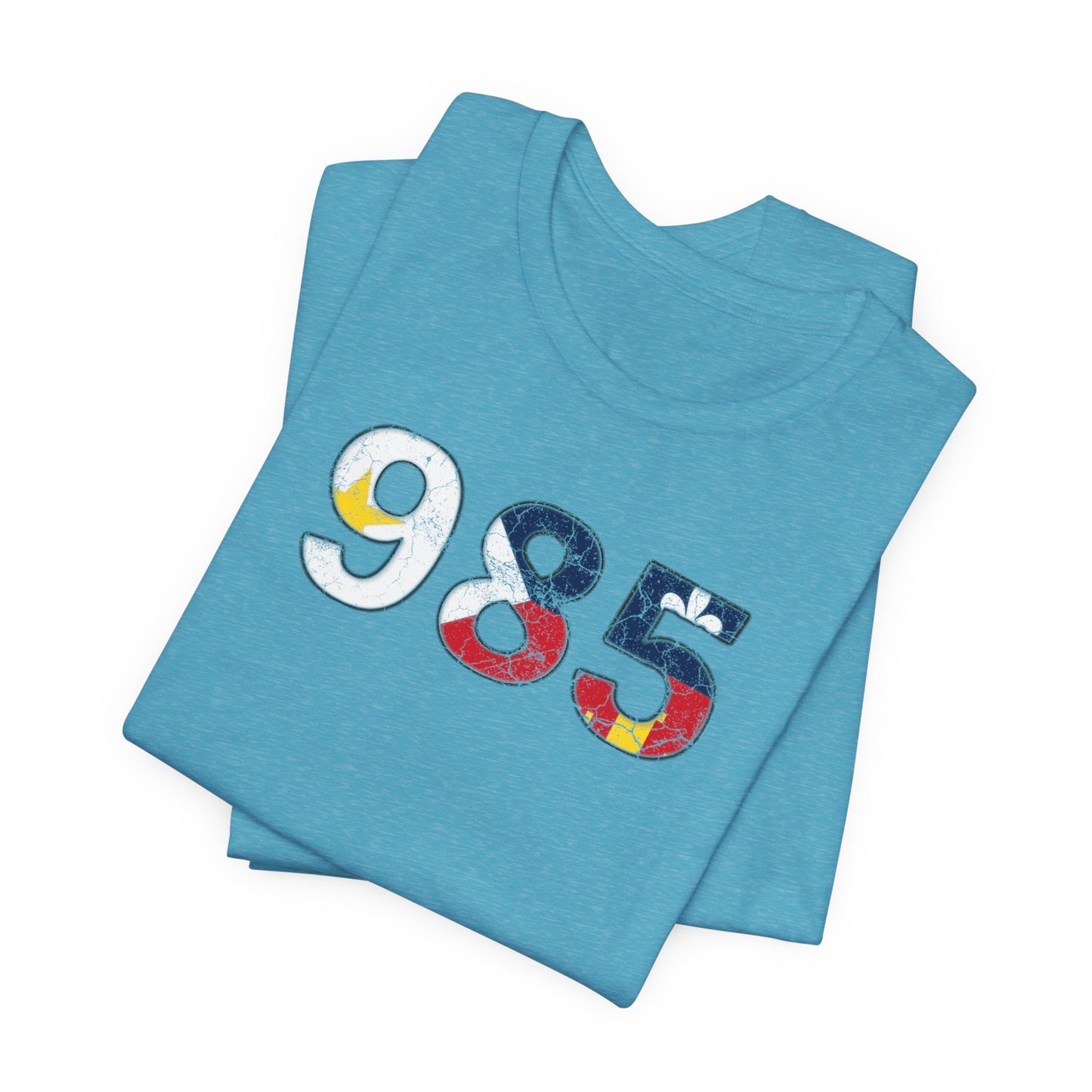 south-of-interstate-10-cajun-store-cajun-flag-985-area-code-t-shirt