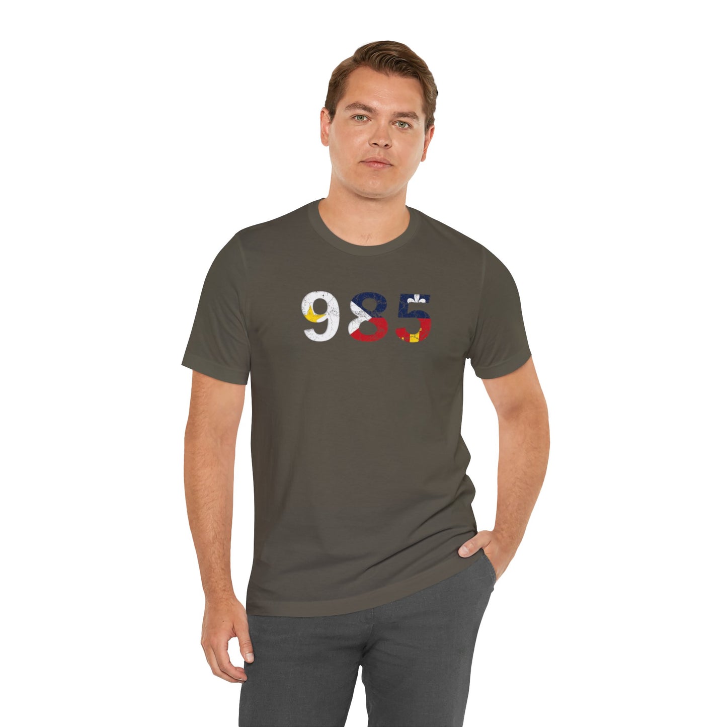 Cajun Flag 985 Area Code T-Shirt