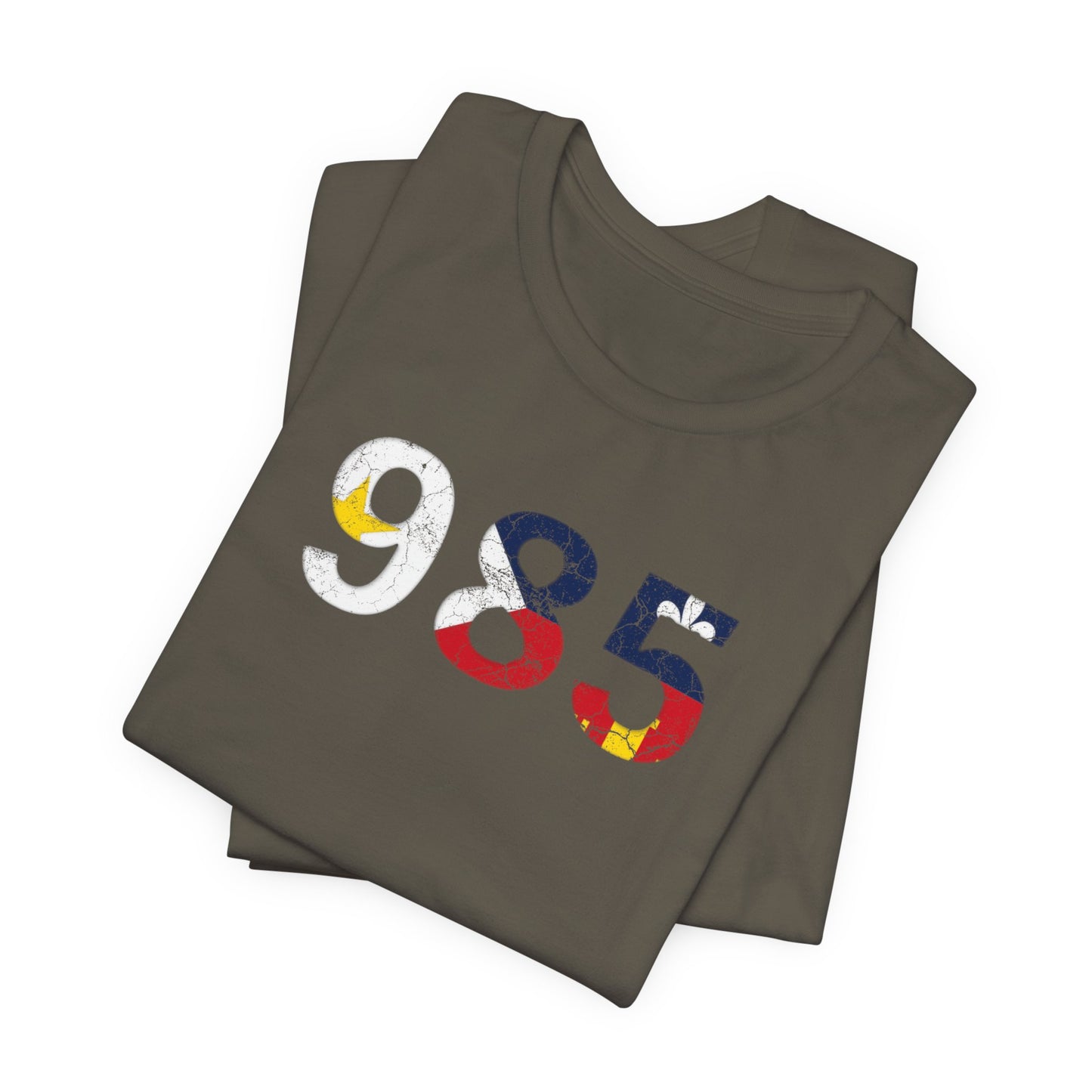 Cajun Flag 985 Area Code T-Shirt