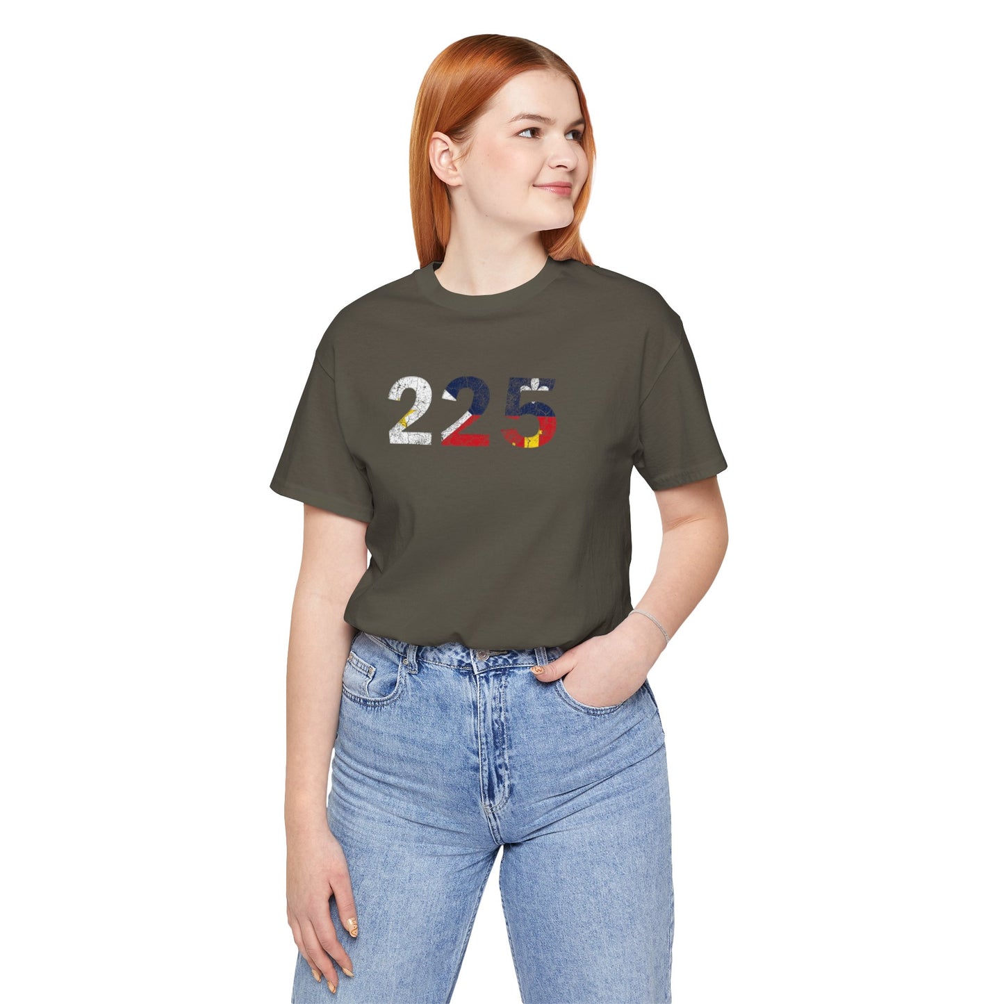 Cajun Flag 225 Area Code T-Shirt