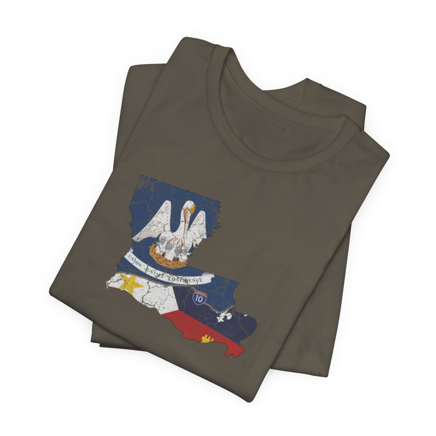 South of Interstate 10 Map Cajun Shirt