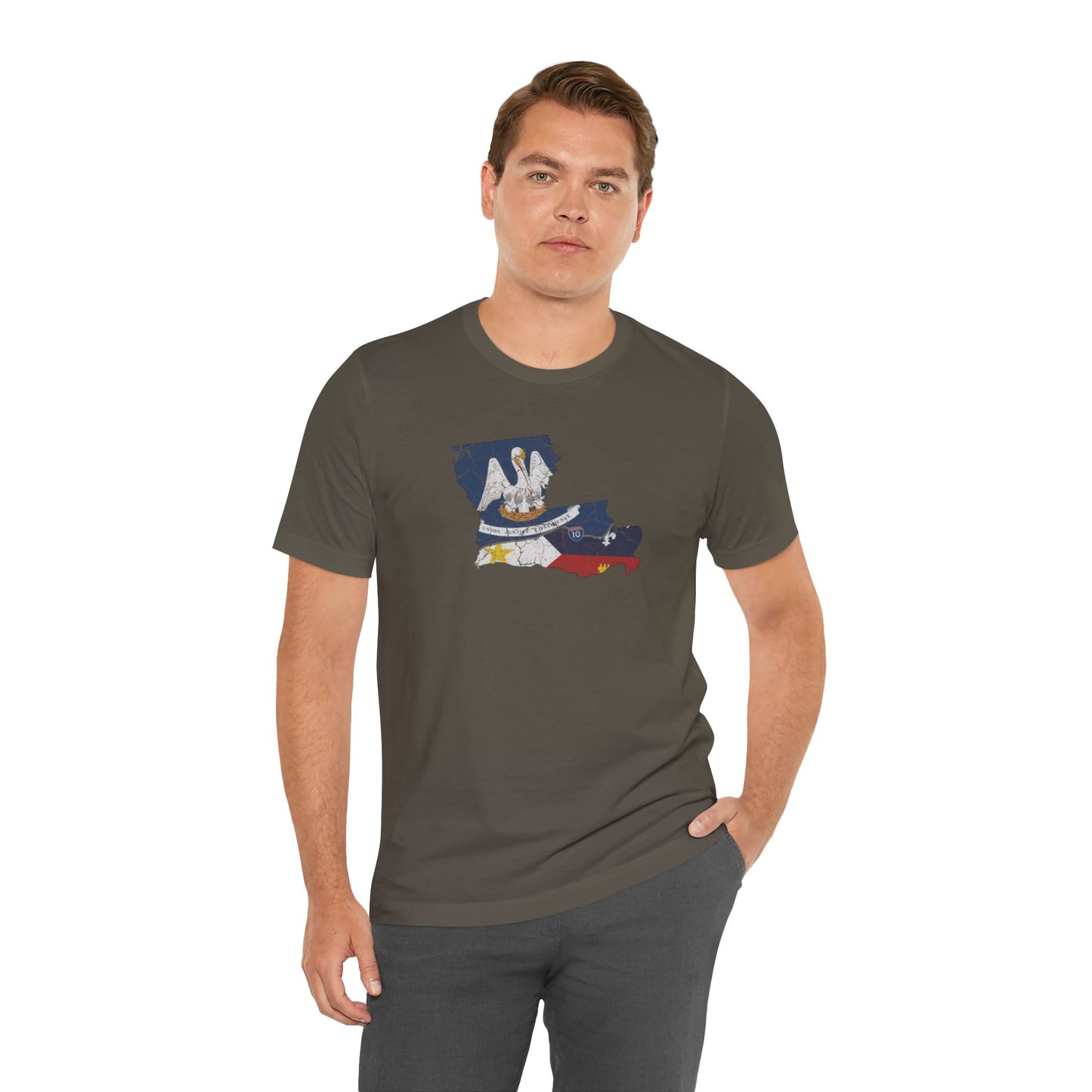 South of Interstate 10 Map Cajun Shirt