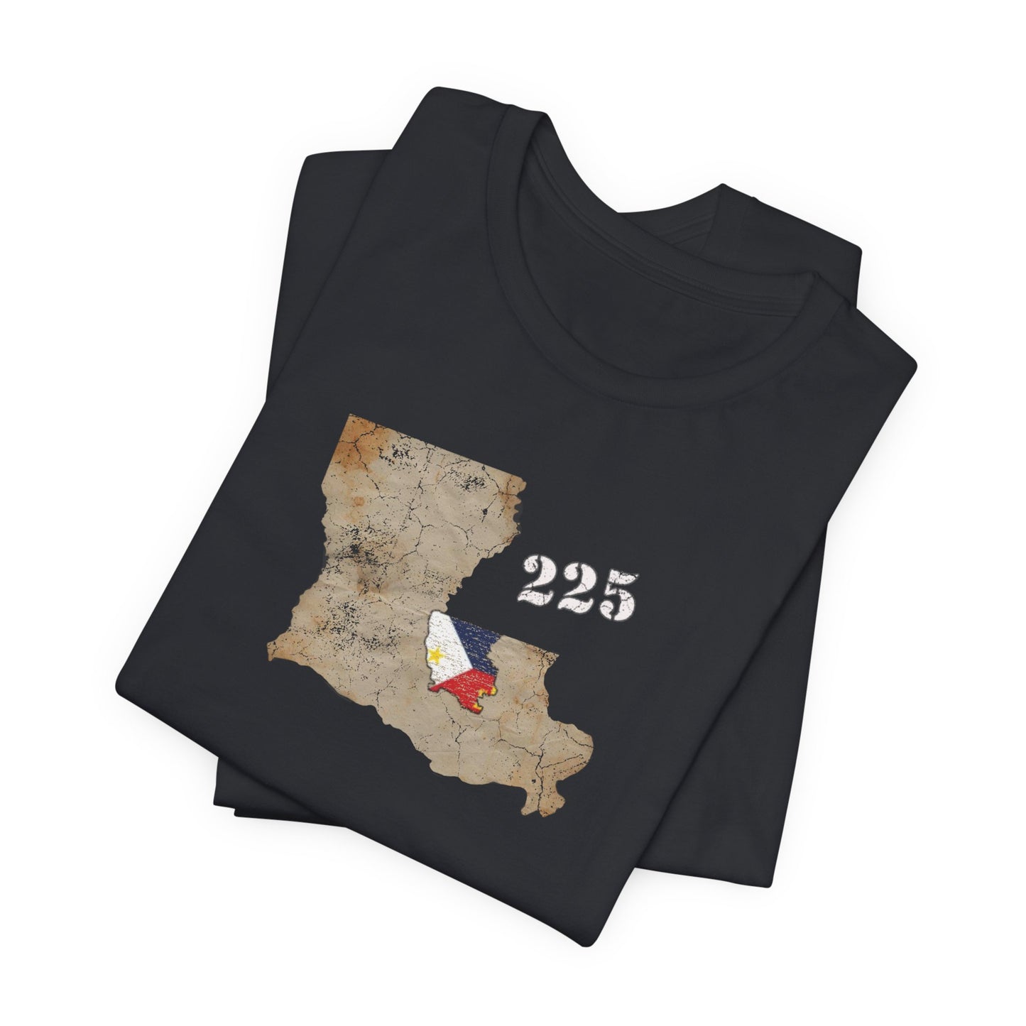 Cajun Area Code 225 Map T-Shirt