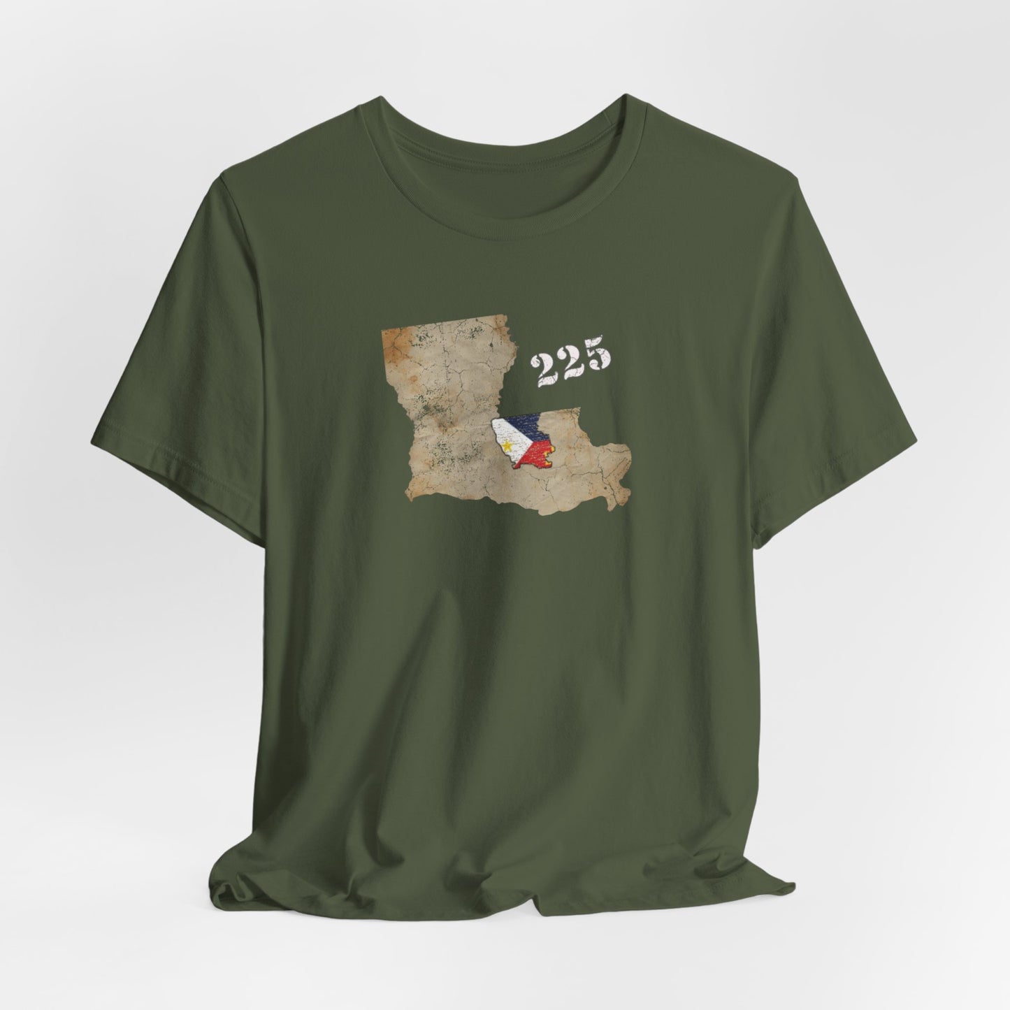 Cajun Area Code 225 Map T-Shirt