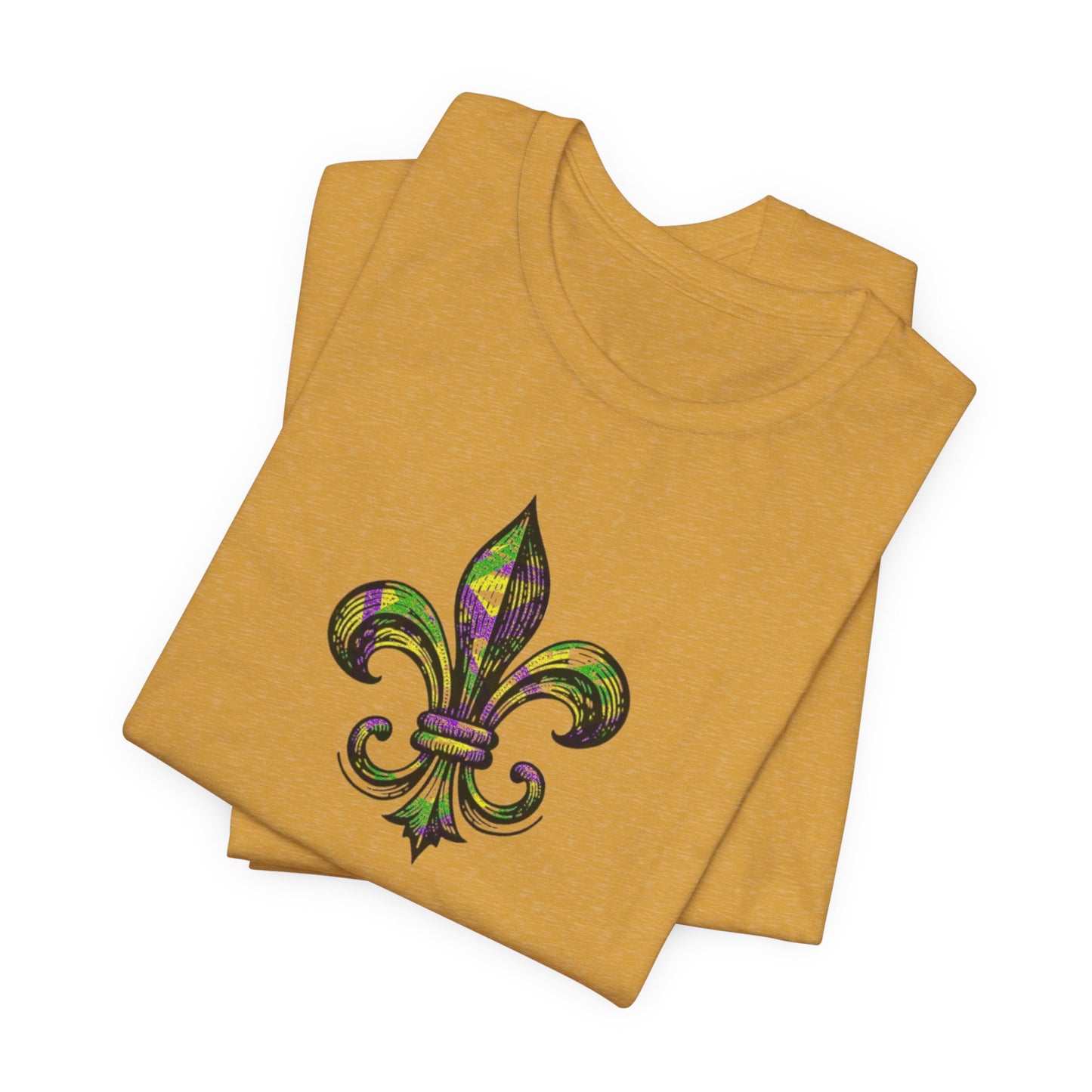 south-of-interstate-10-cajun-store-mardi-gras-fleur-de-lis-with-border-t-shirt-cajun-mardi-gras-t-shirt