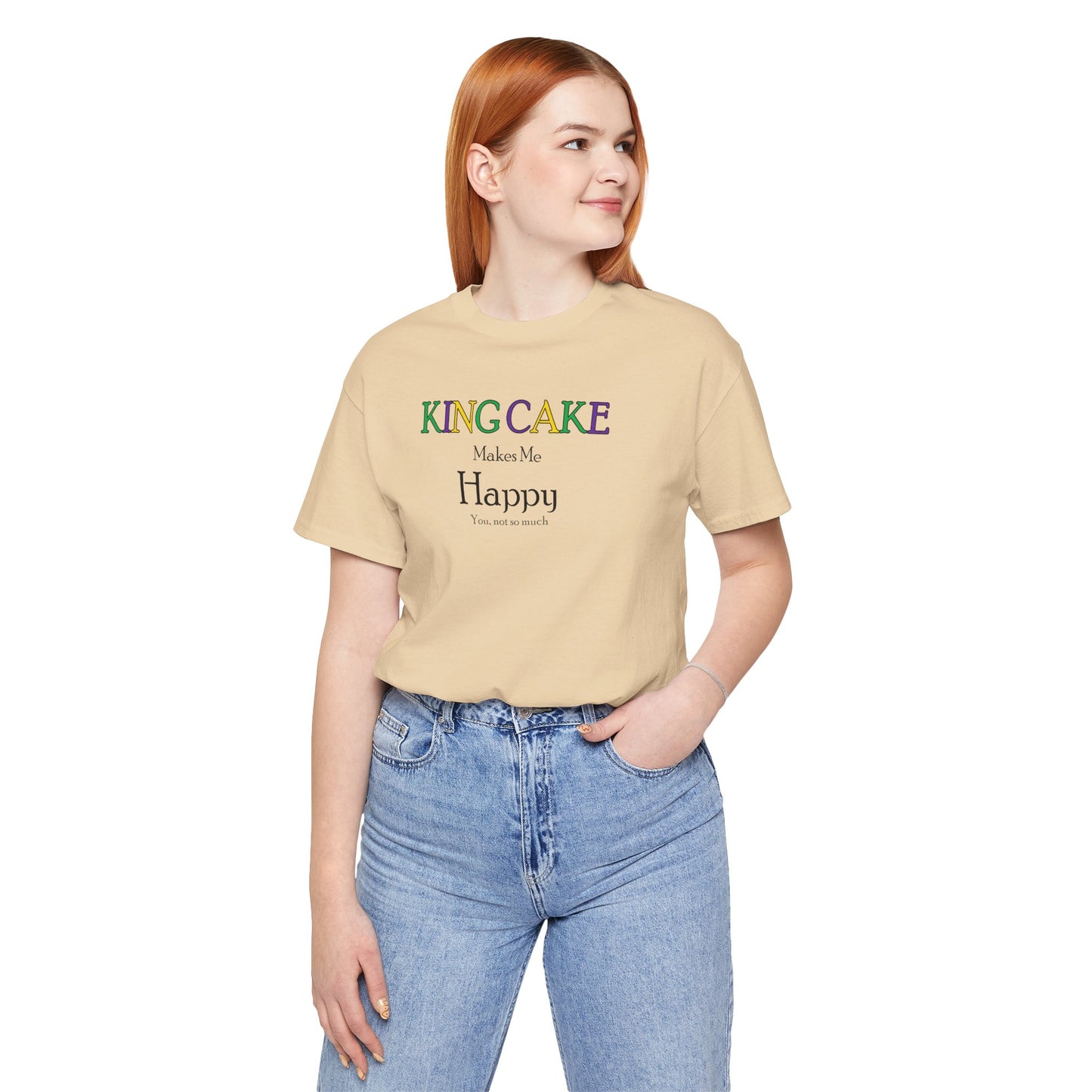King Cake Makes Me Happy Cajun T-Shirt
