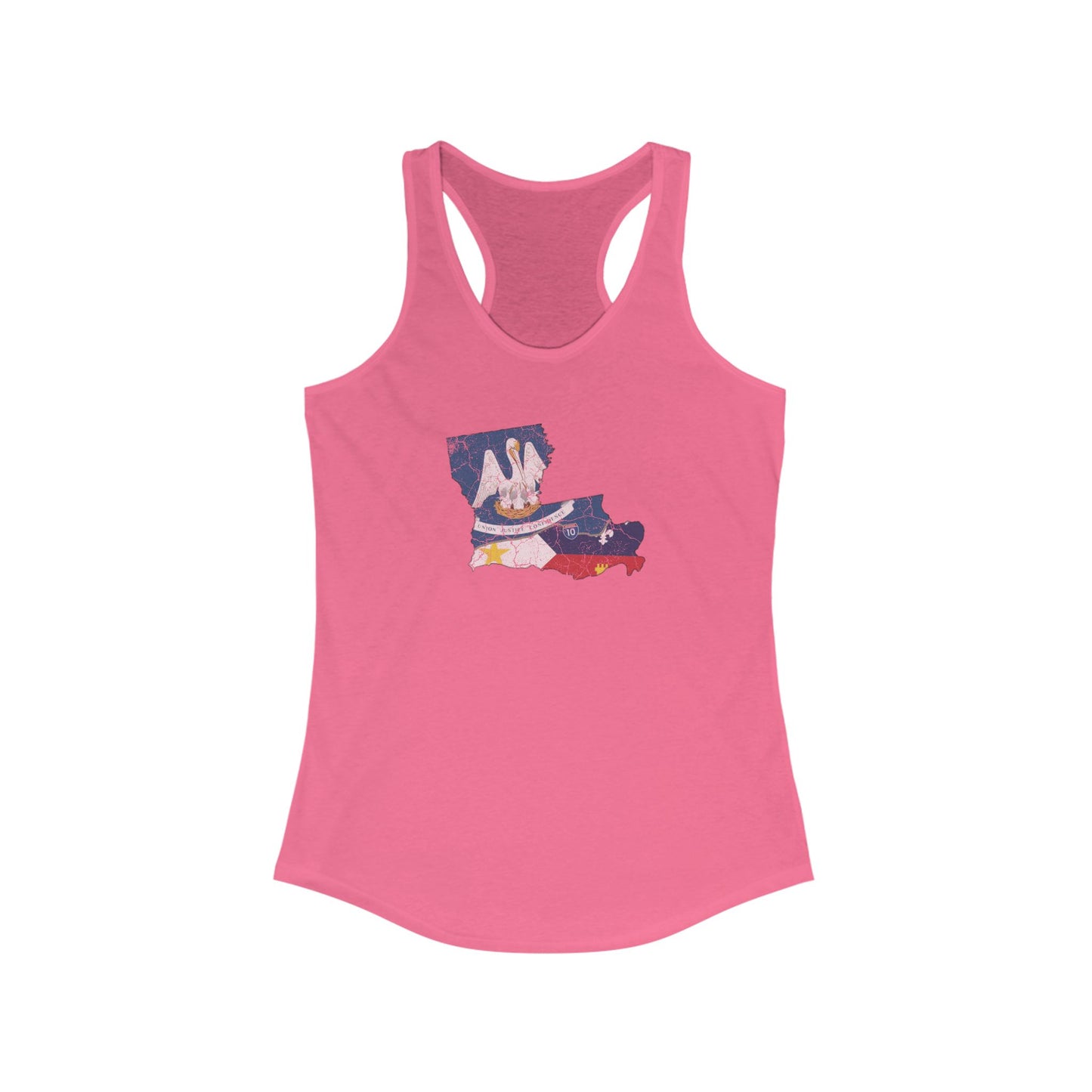 Women's South of Interstate 10 Map Cajun Tank Top
