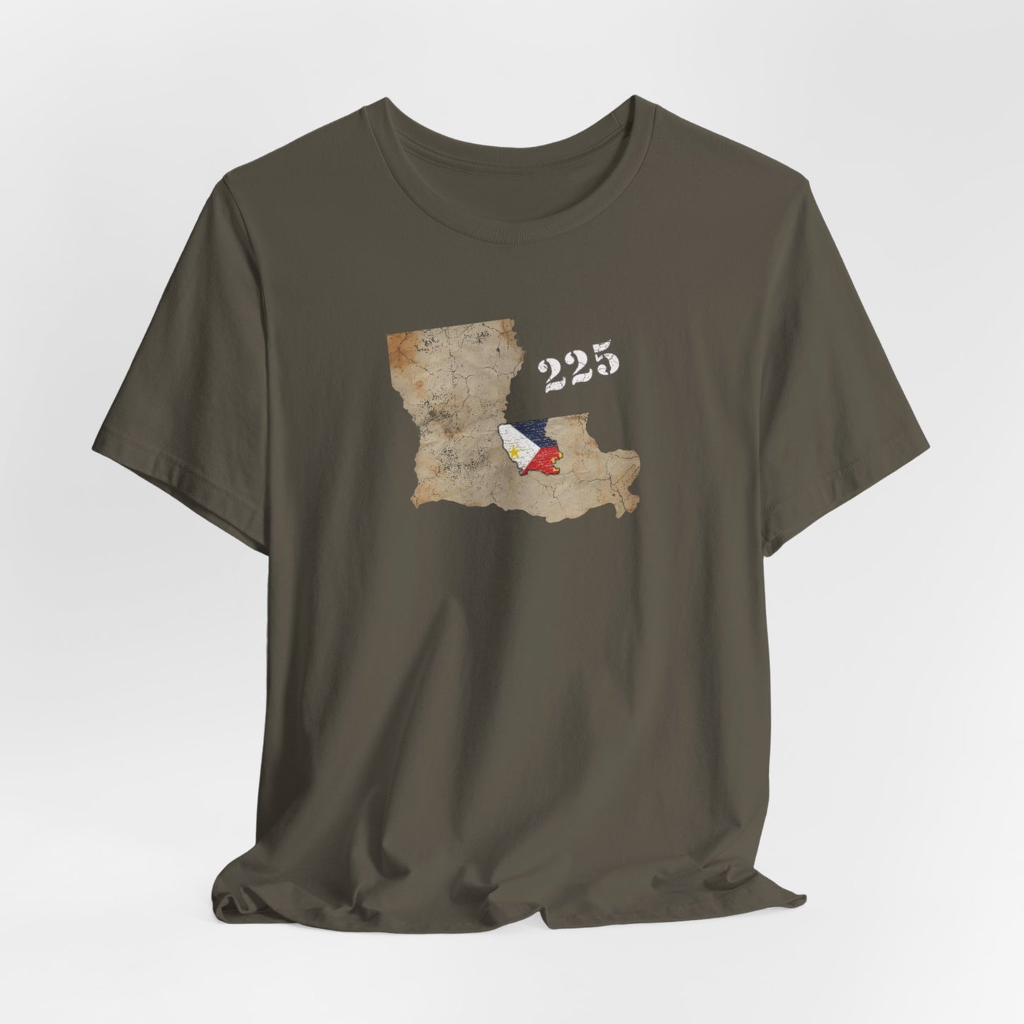 Cajun Area Code 225 Map T-Shirt
