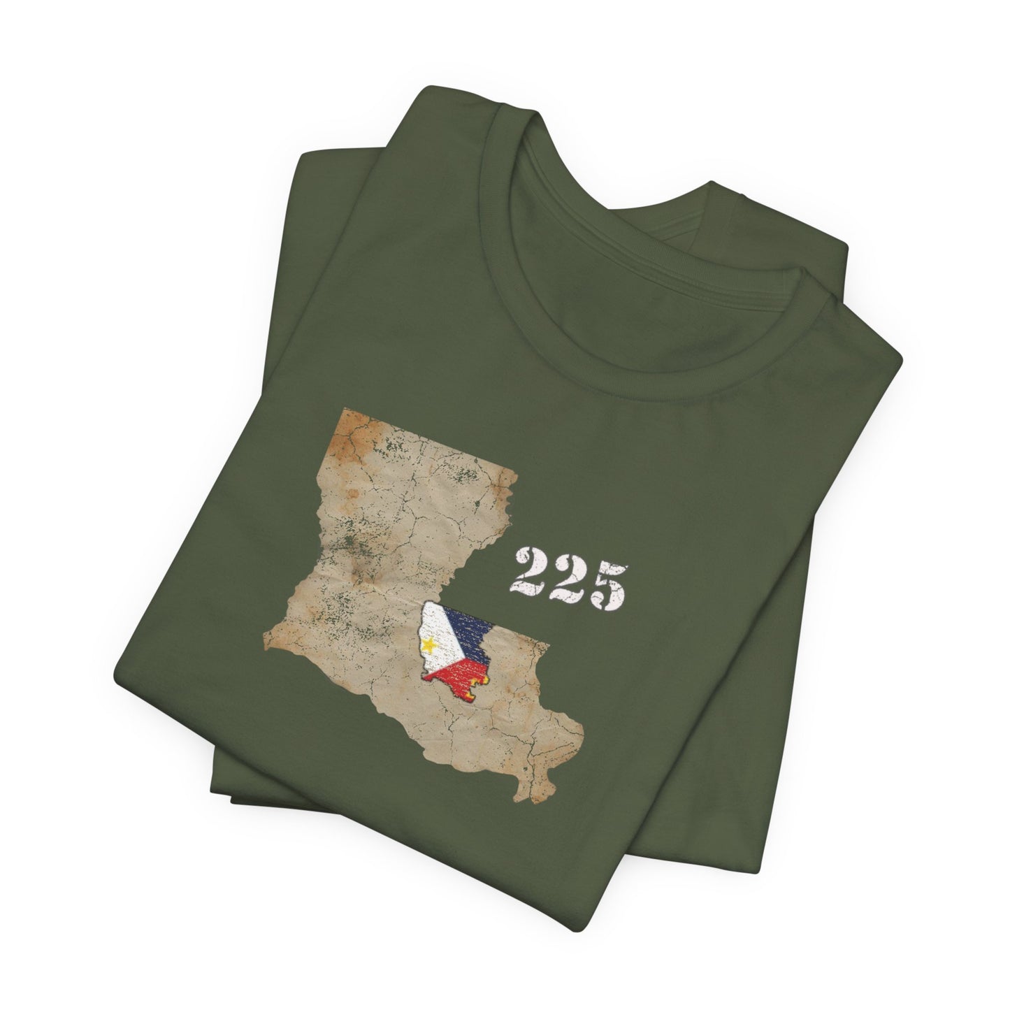 Cajun Area Code 225 Map T-Shirt