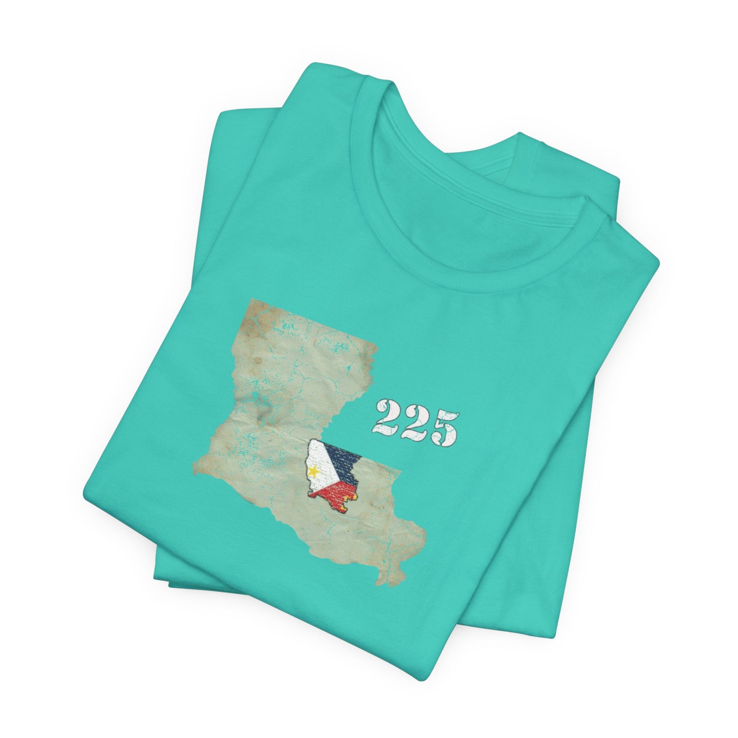 Cajun Area Code 225 Map T-Shirt