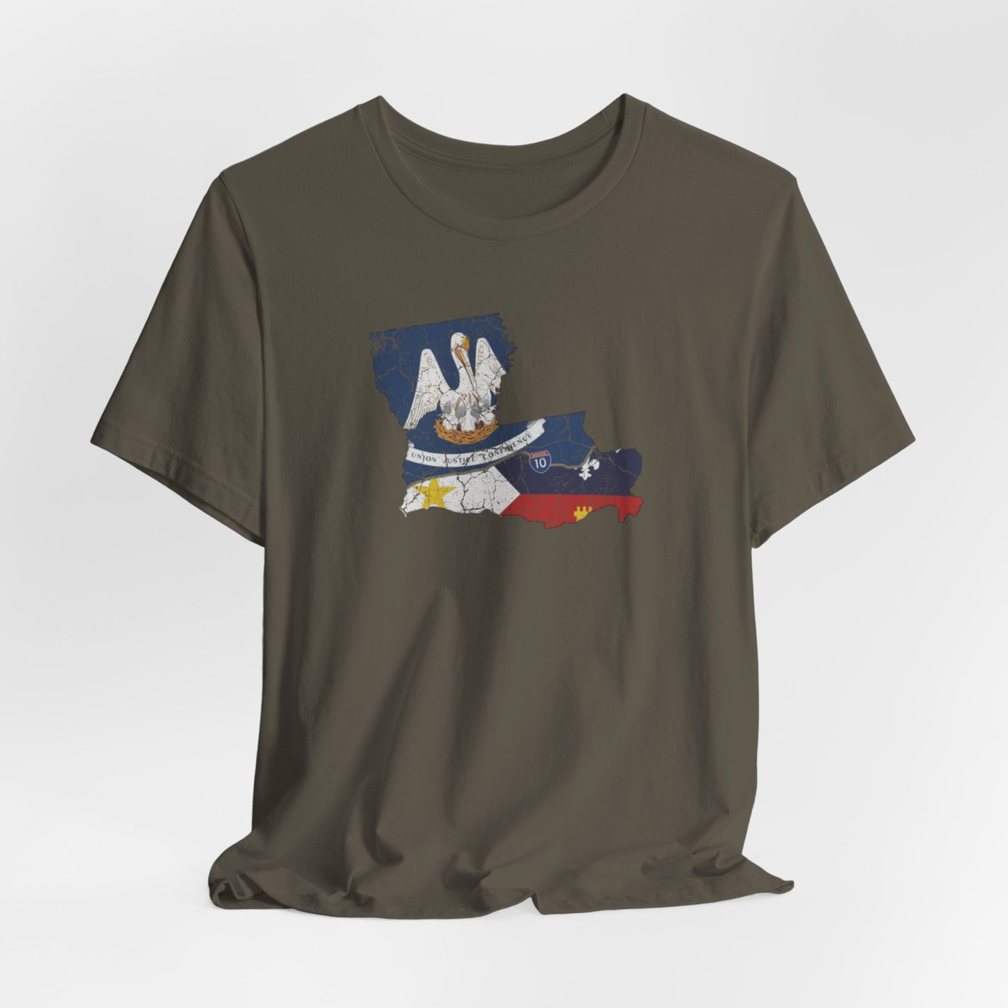 South of Interstate 10 Map Cajun Shirt