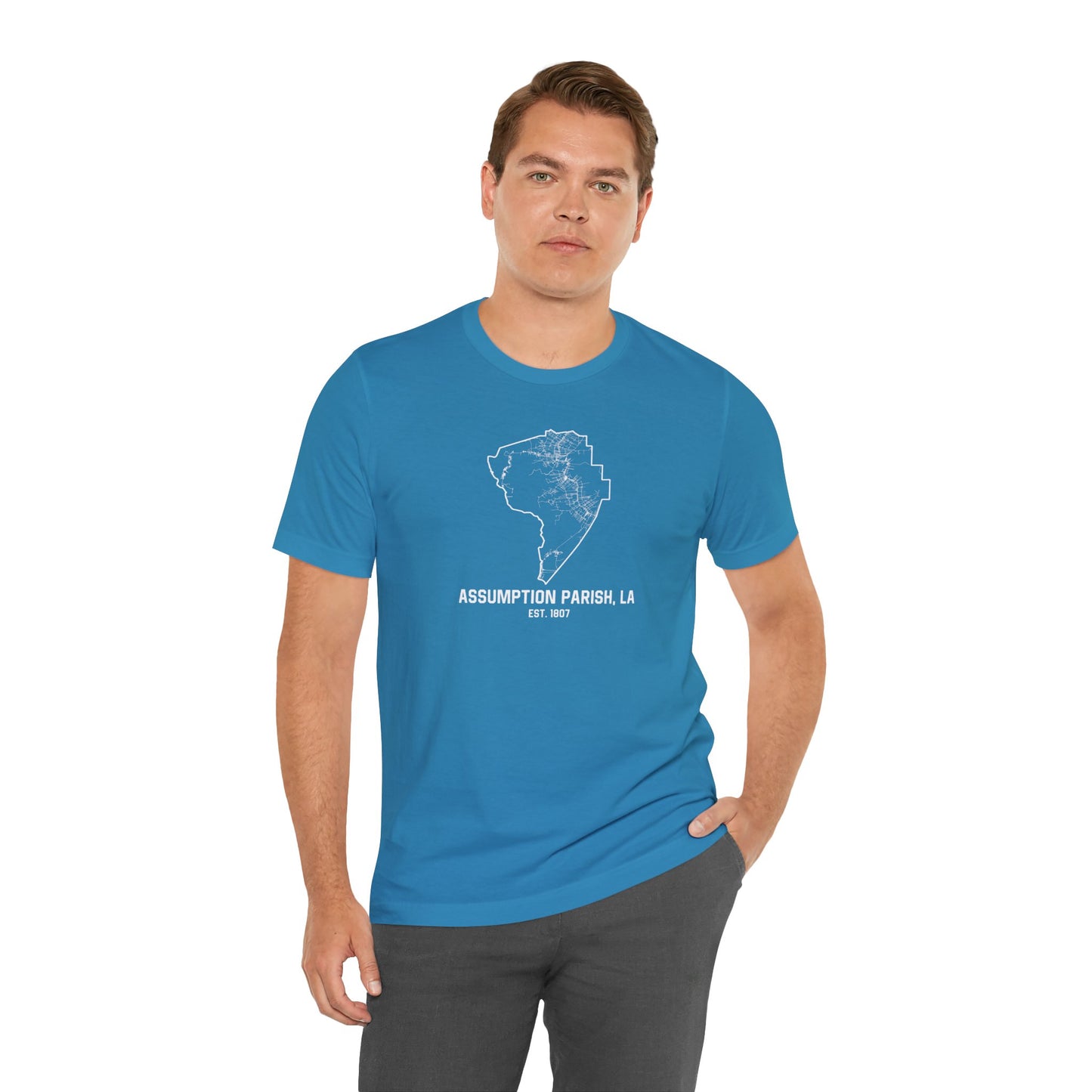 Assumption Parish Cajun T-Shirt - South of Interstate 10 - #Cajun Store# - #Cajun Clothing# - #Cajun Shirts#