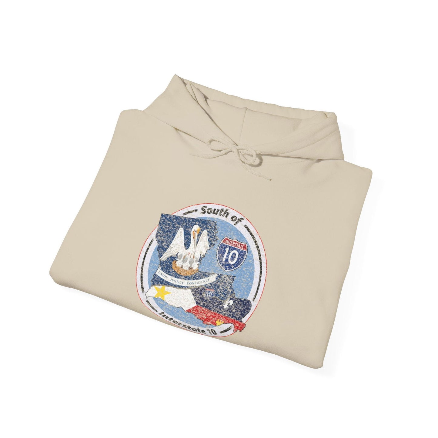 Cajun Country South of I-10, Cajun Hoodie - South of Interstate 10 - #Cajun Store# - #Cajun Clothing# - #Cajun Shirts#