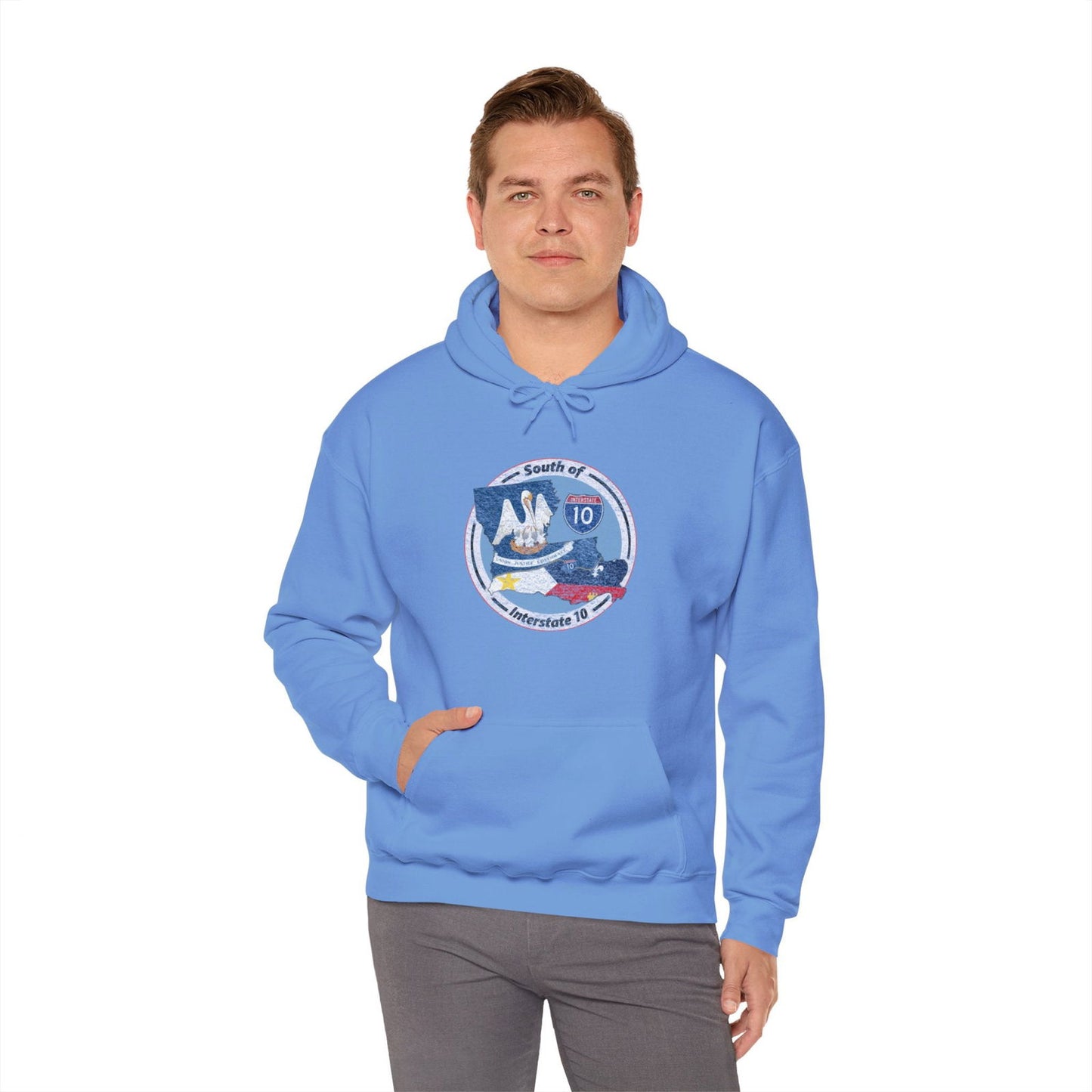 Cajun Country South of I-10, Cajun Hoodie - South of Interstate 10 - #Cajun Store# - #Cajun Clothing# - #Cajun Shirts#