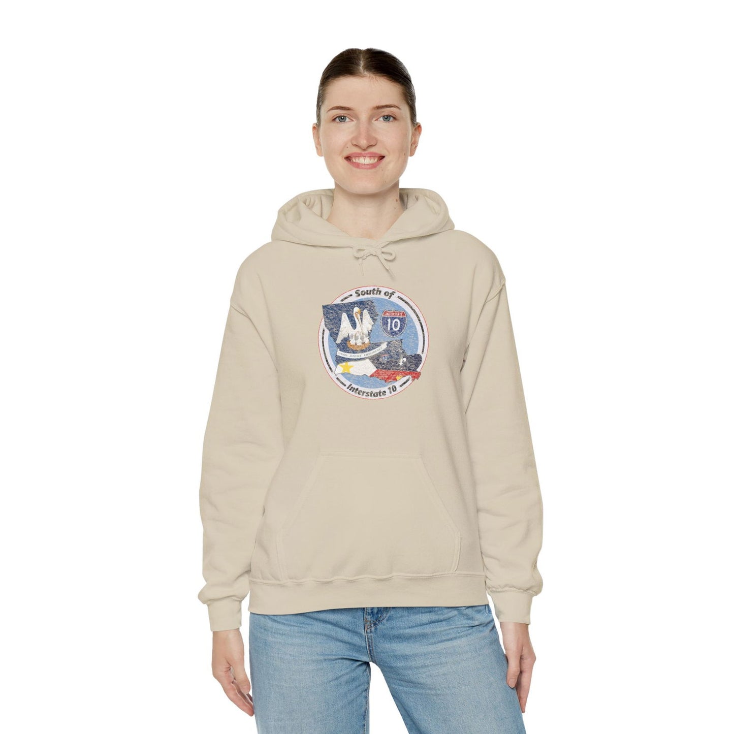 Cajun Country South of I-10, Cajun Hoodie - South of Interstate 10 - #Cajun Store# - #Cajun Clothing# - #Cajun Shirts#
