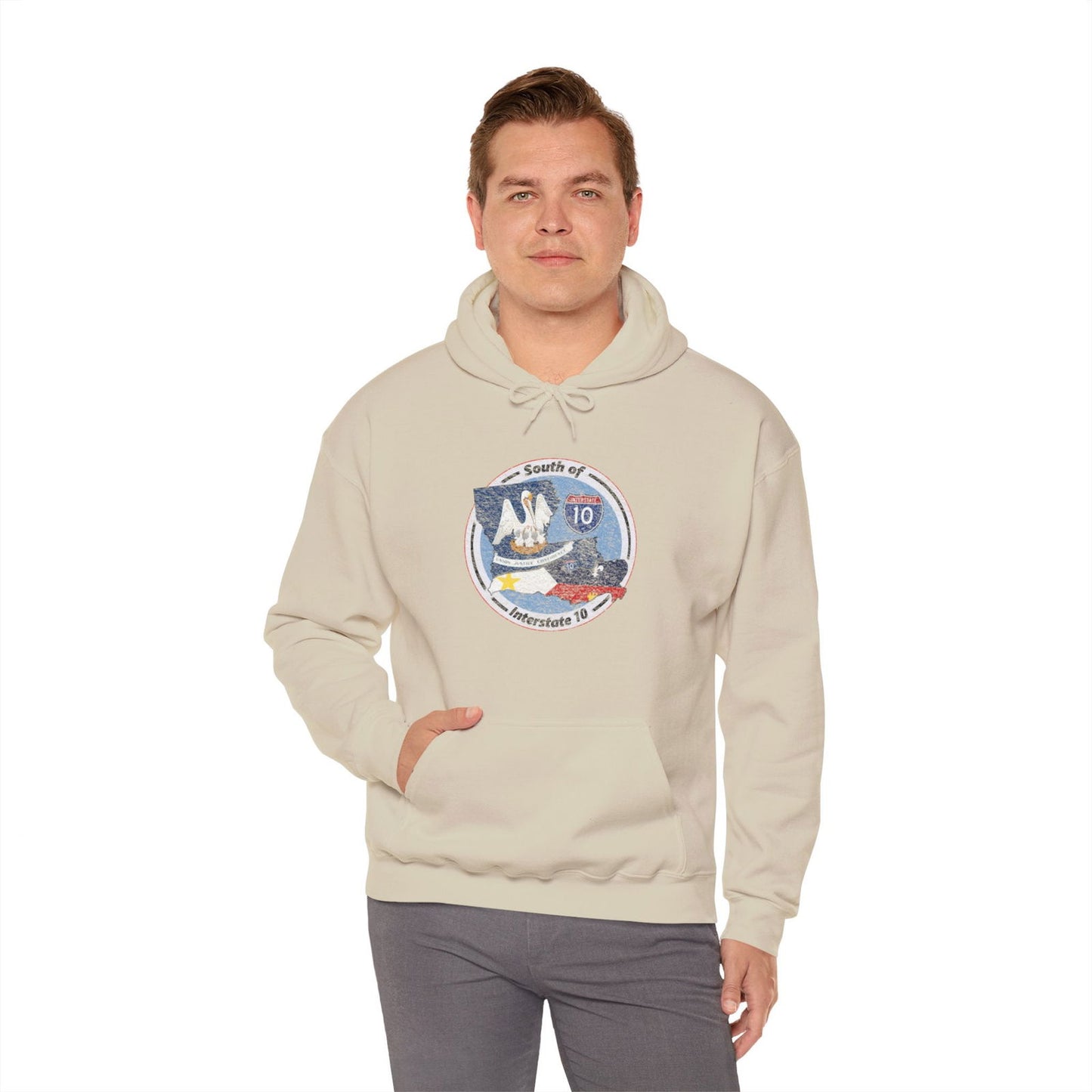 Cajun Country South of I-10, Cajun Hoodie - South of Interstate 10 - #Cajun Store# - #Cajun Clothing# - #Cajun Shirts#