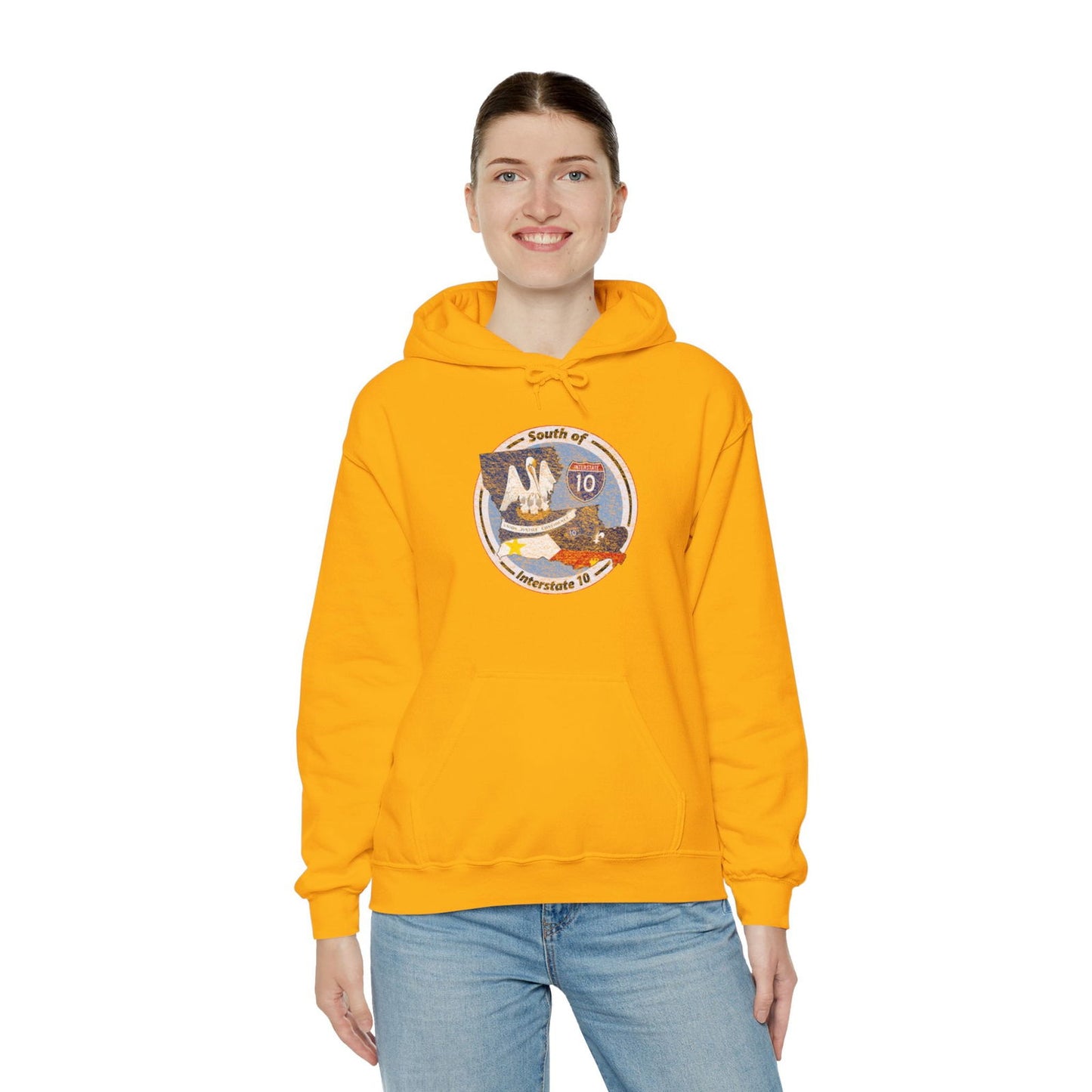 Cajun Country South of I-10, Cajun Hoodie - South of Interstate 10 - #Cajun Store# - #Cajun Clothing# - #Cajun Shirts#