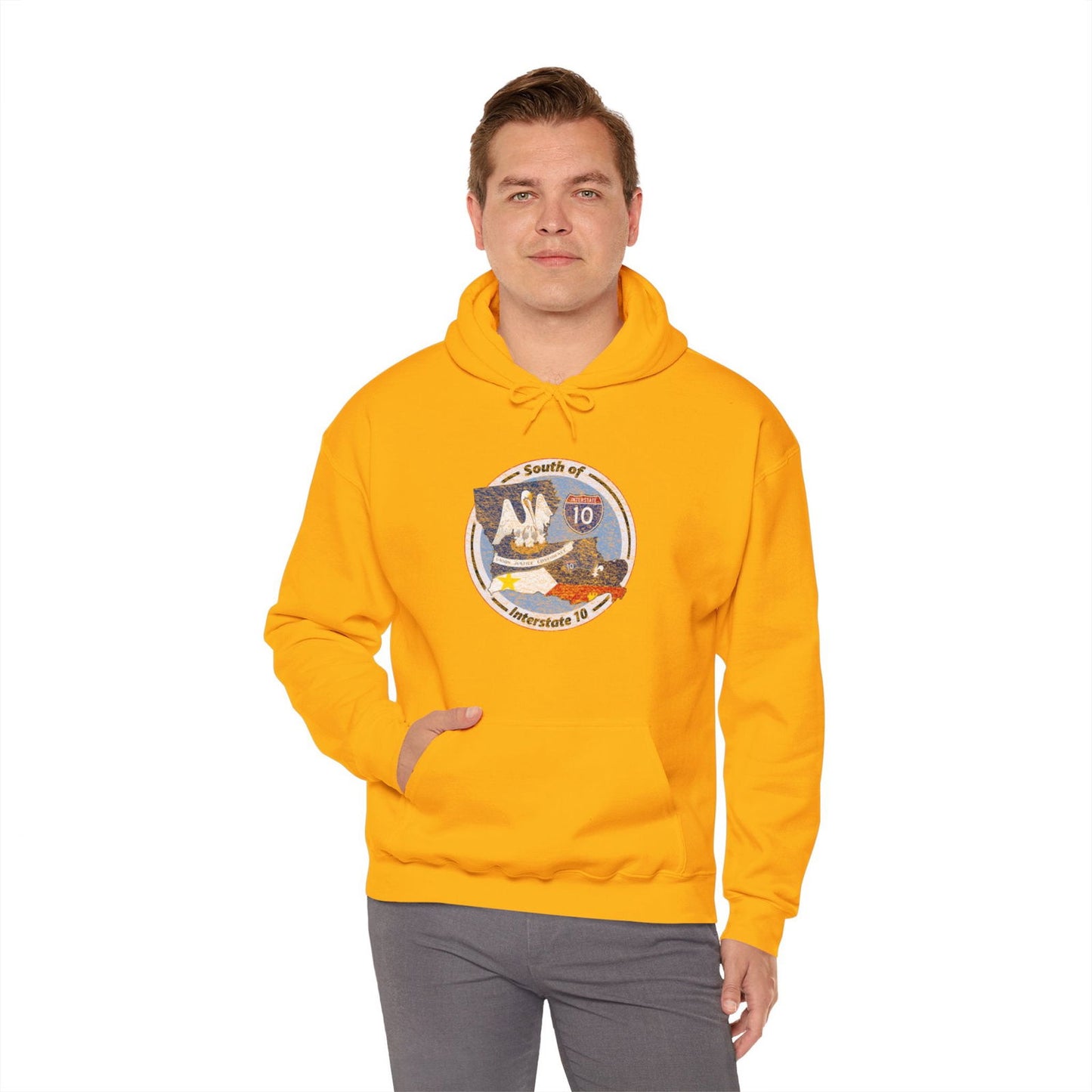 Cajun Country South of I-10, Cajun Hoodie - South of Interstate 10 - #Cajun Store# - #Cajun Clothing# - #Cajun Shirts#