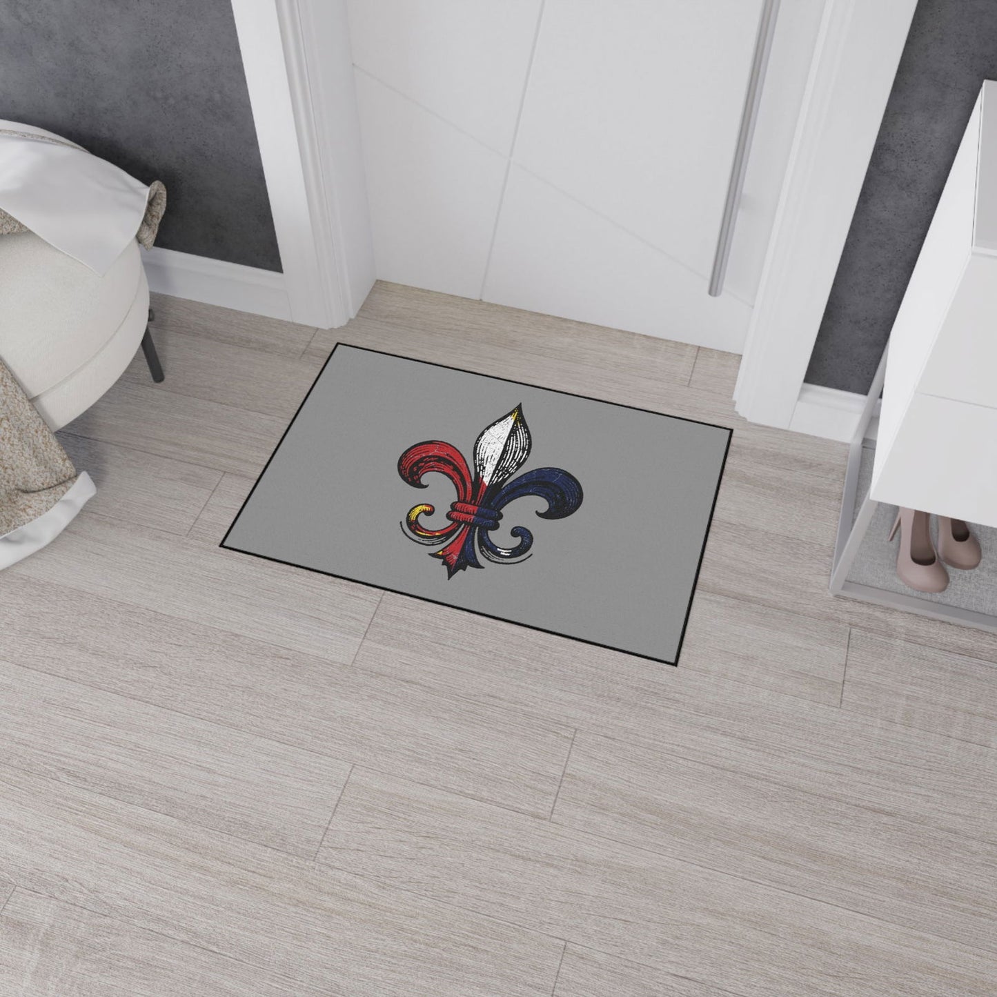 Cajun Fleur-de-lis Door Mat, Cajun Door Mat - South of Interstate 10 - #Cajun Store# - #Cajun Clothing# - #Cajun Shirts#