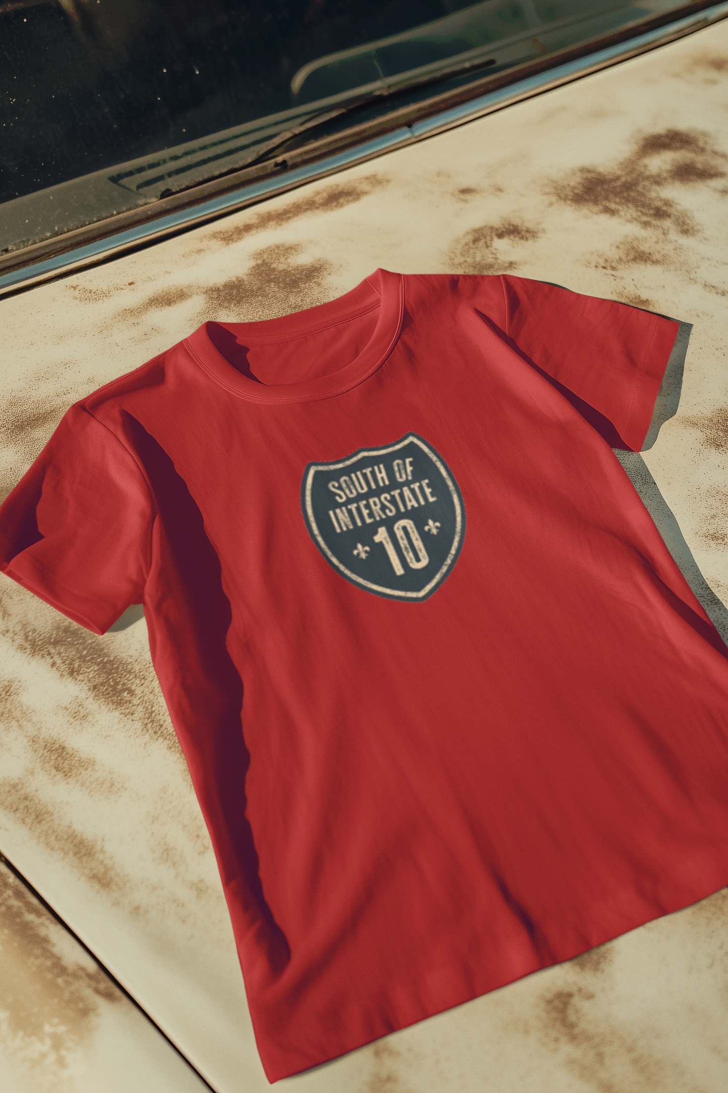 South of Interstate 10 Badge Cajun T-Shirt