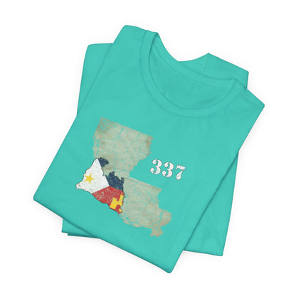 Cajun Area Code 337 Map T-Shirt