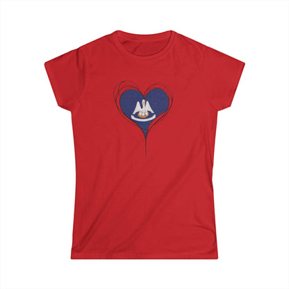 Women's Louisiana Heart T-Shirt