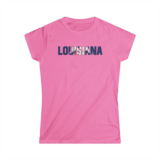Women's Louisiana with Flag T-Shirt