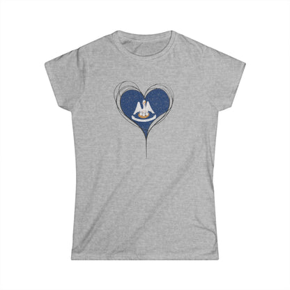 Women's Louisiana Heart T-Shirt
