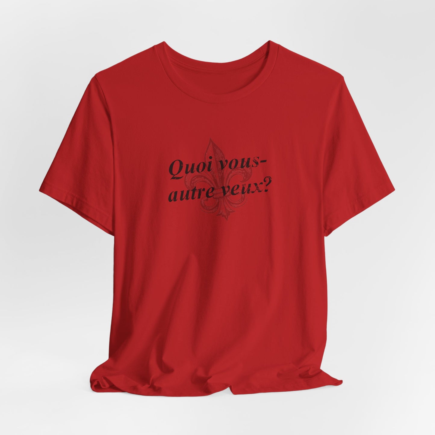 Quoi vous-autre veux? (What do y'all want?) Cajun French T-Shirt