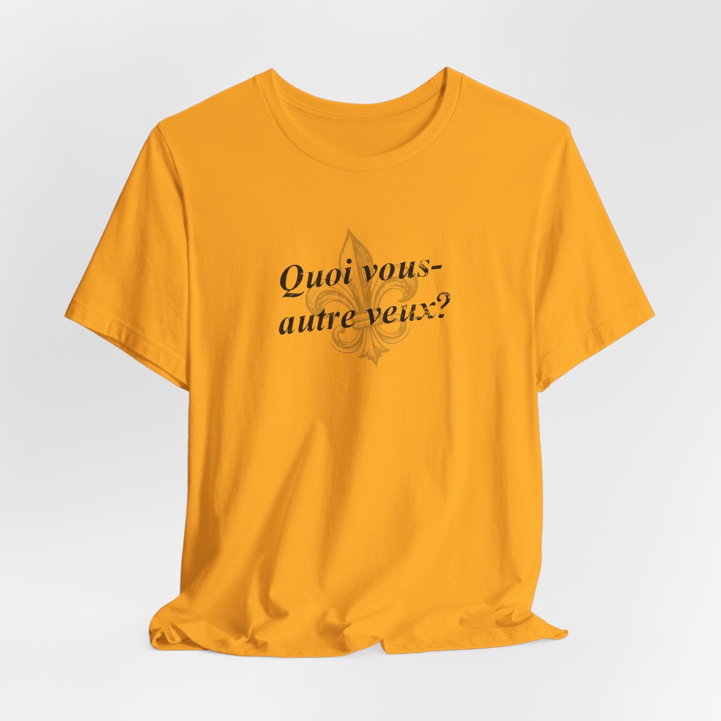 Quoi vous-autre veux? (What do y'all want?) Cajun French T-Shirt