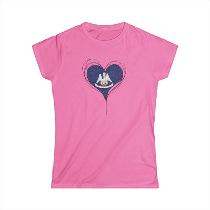 Women's Louisiana Heart T-Shirt