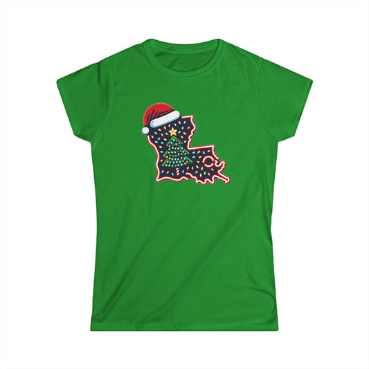 south-of-interstate-10-cajun-store-womens-louisiana-christmas-t-shirt