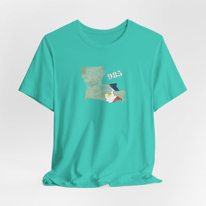 Cajun Area Code 985 Map T-Shirt