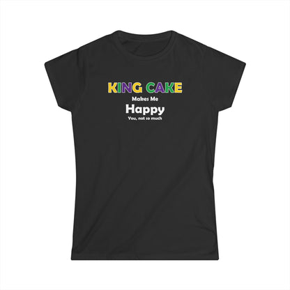 Women's King Cake Makes Me Happy Cajun T-Shirt