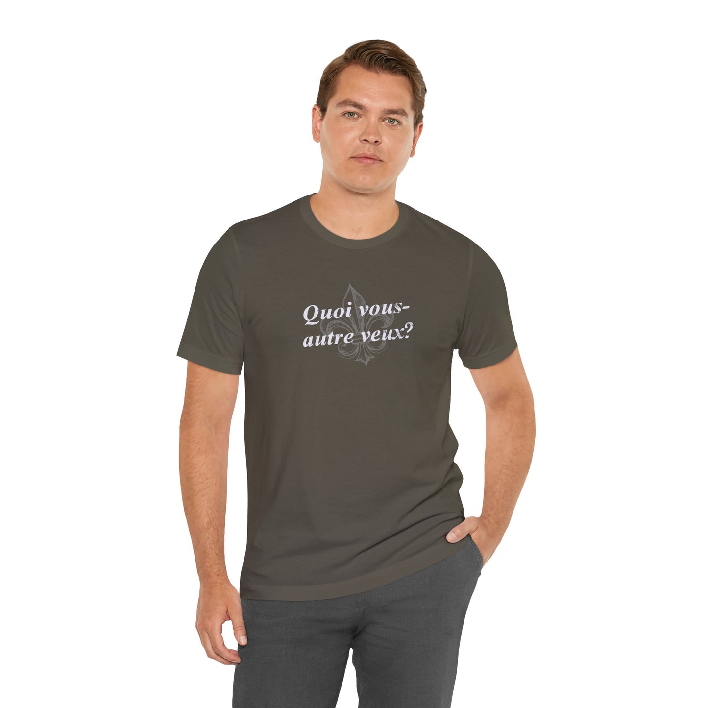 Quoi vous-autre veux? (What do y'all want?) Cajun French T-Shirt