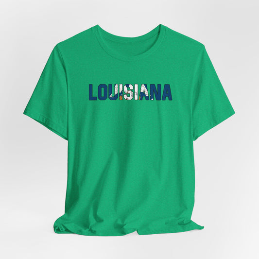 Louisiana with Flag T-Shirt