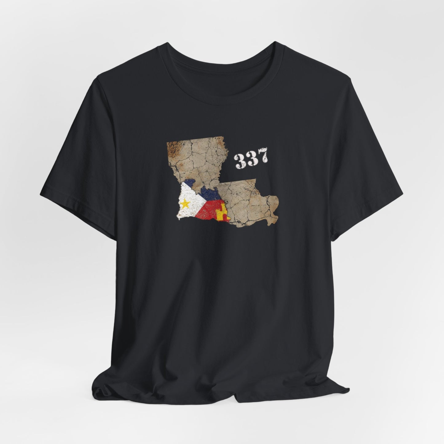 Cajun Area Code 337 Map T-Shirt