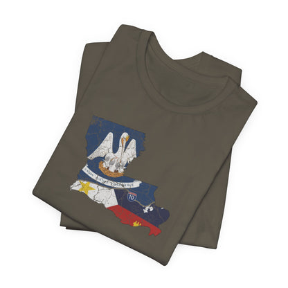 South of Interstate 10 Map Cajun Shirt