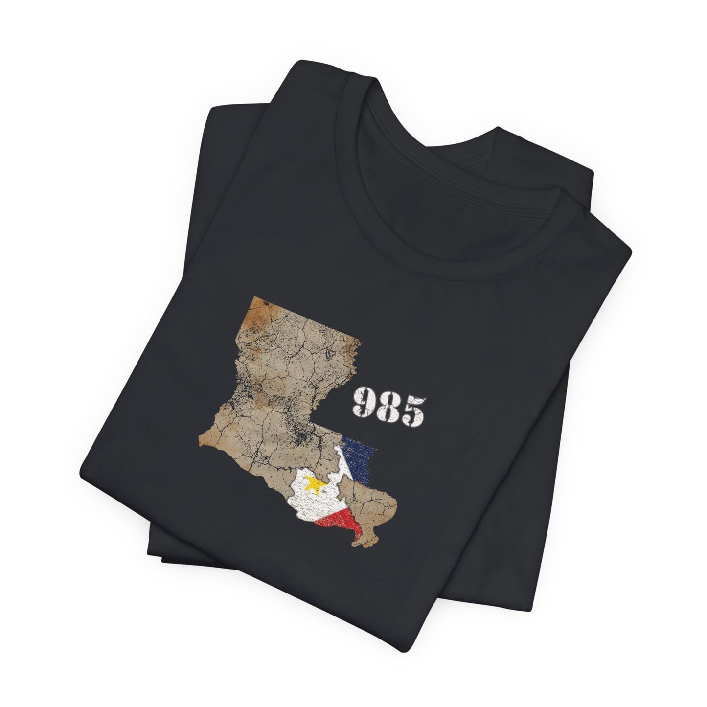 Cajun Area Code 985 Map T-Shirt