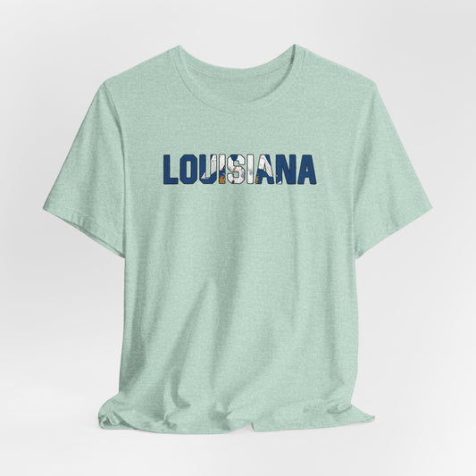 Louisiana with Flag T-Shirt
