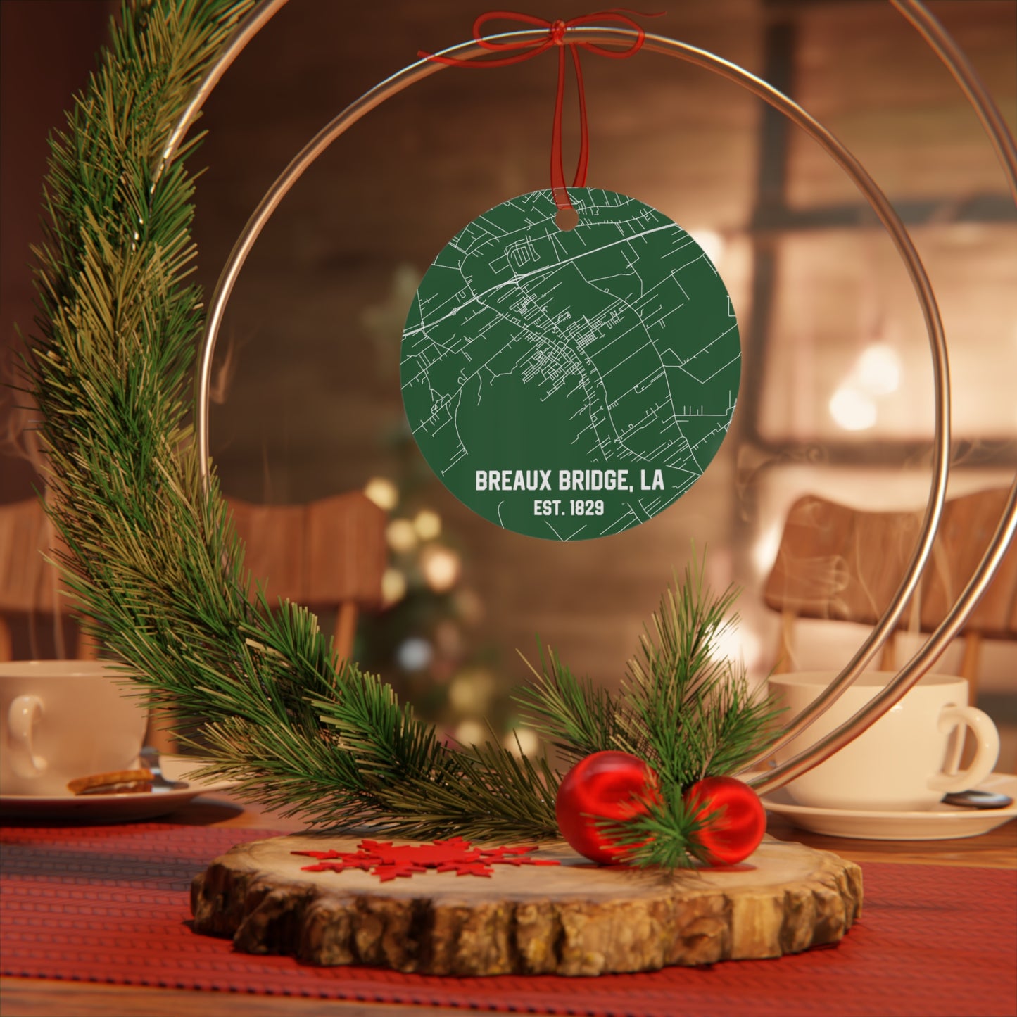 Breaux Bridge Louisiana Christmas Ornament