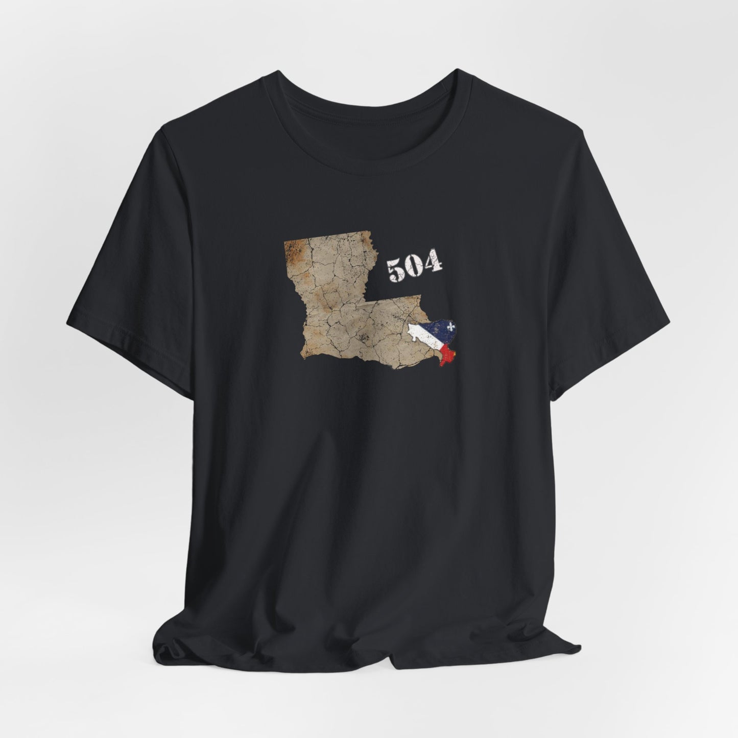 Cajun Area Code 504 Map T-Shirt