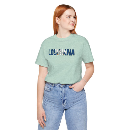 Louisiana with Flag T-Shirt