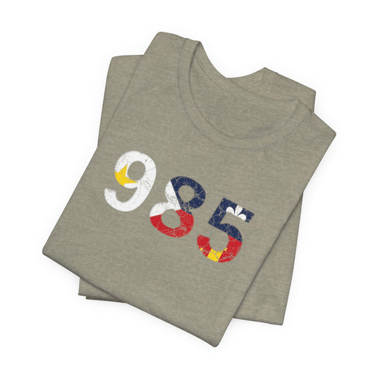 Cajun Flag 985 Area Code T-Shirt