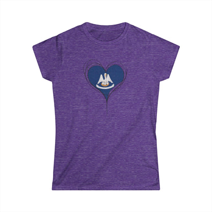 Women's Louisiana Heart T-Shirt