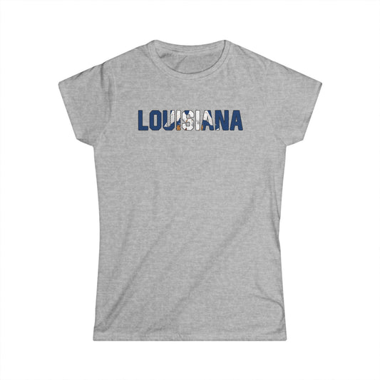 Women's Louisiana with Flag T-Shirt